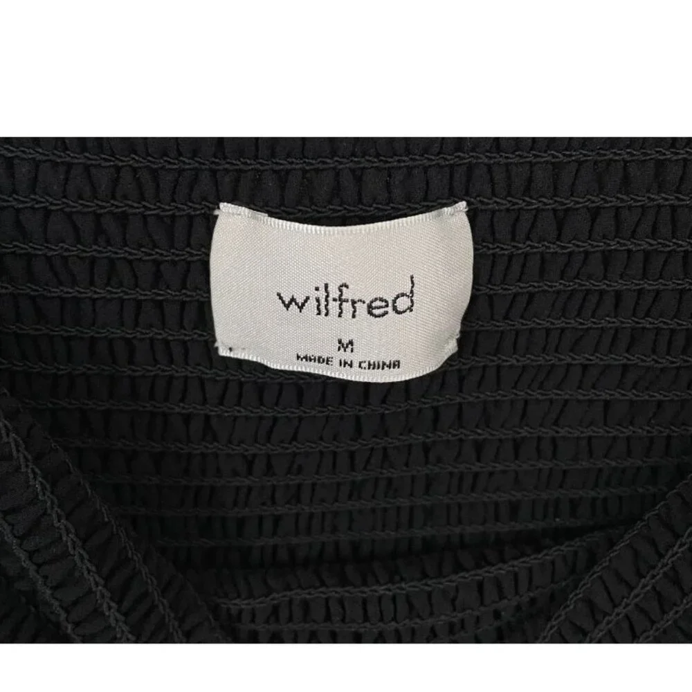 Aritzia Wilfred Tempest Black Mini Dress Sz M Babydoll Bohemian